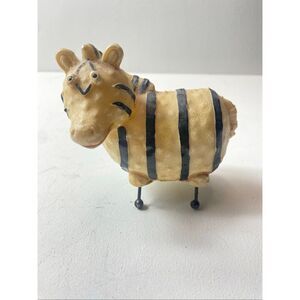Mini Zebra Figurine Plastic Resin Look Thin Legs Safari Animal Boho Decor